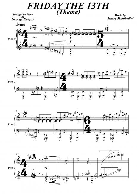Free Friday The 13Th Theme by Misc Computer Games sheet music
